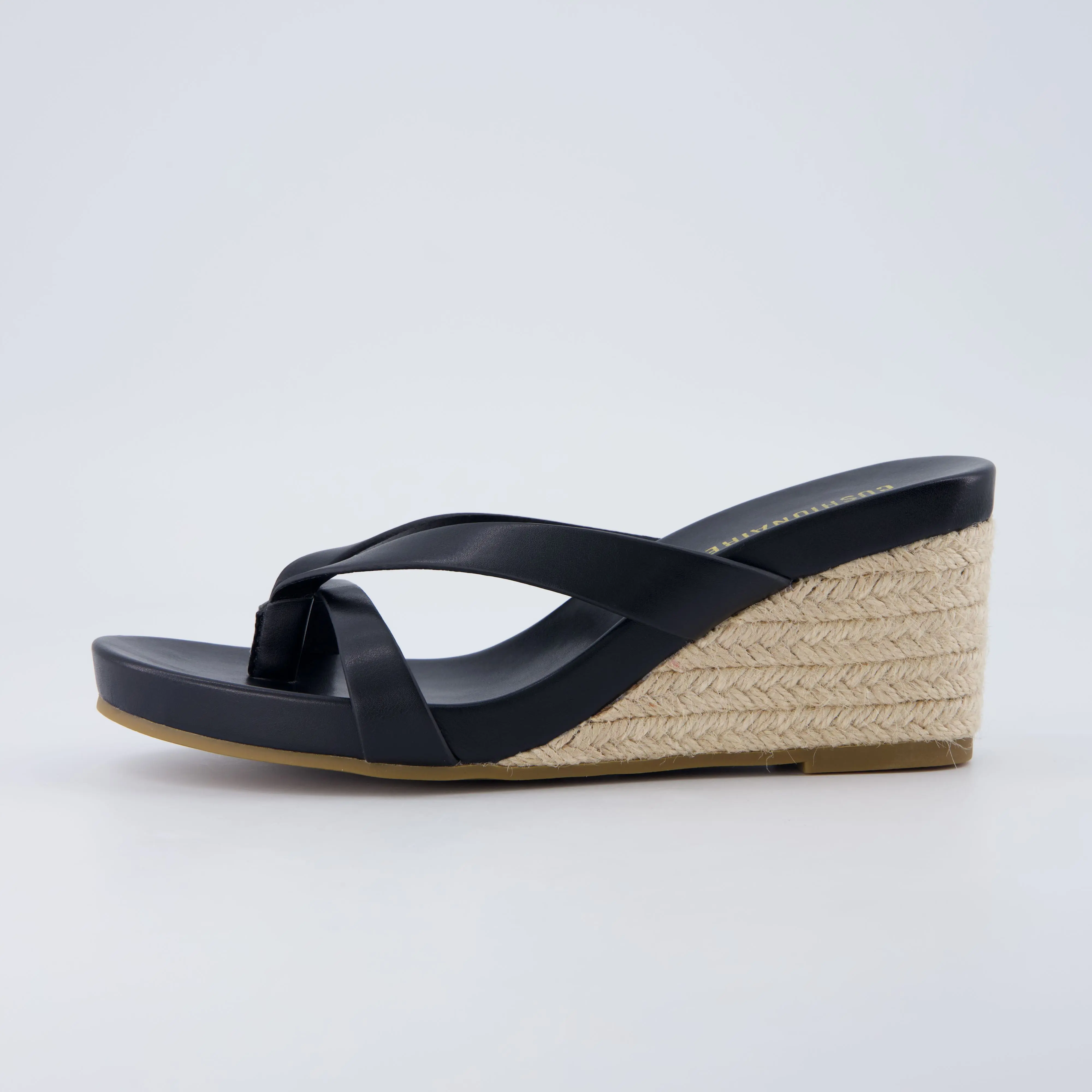 Cushionaire Ferry Espadrille Wedge Sandals For Women | Thong Platform Flip Flops With Cross Strap | Slip On Wedge Design For Casual Summer Outfits