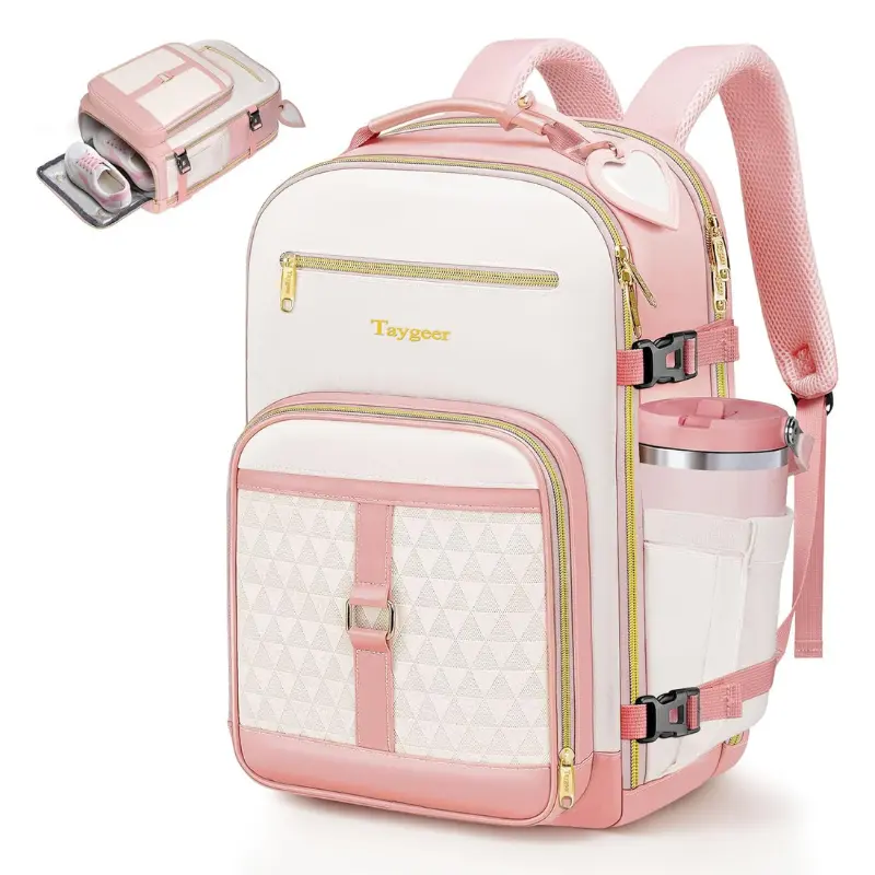 Taygeer Kids Travel Backpack for Airplane, Small Travel Backpack for Girls with Luggage Tags & Water Bottle Pocket, Underseat TSA Approved Airline Personal Item Bag for Women Teens Girls School
