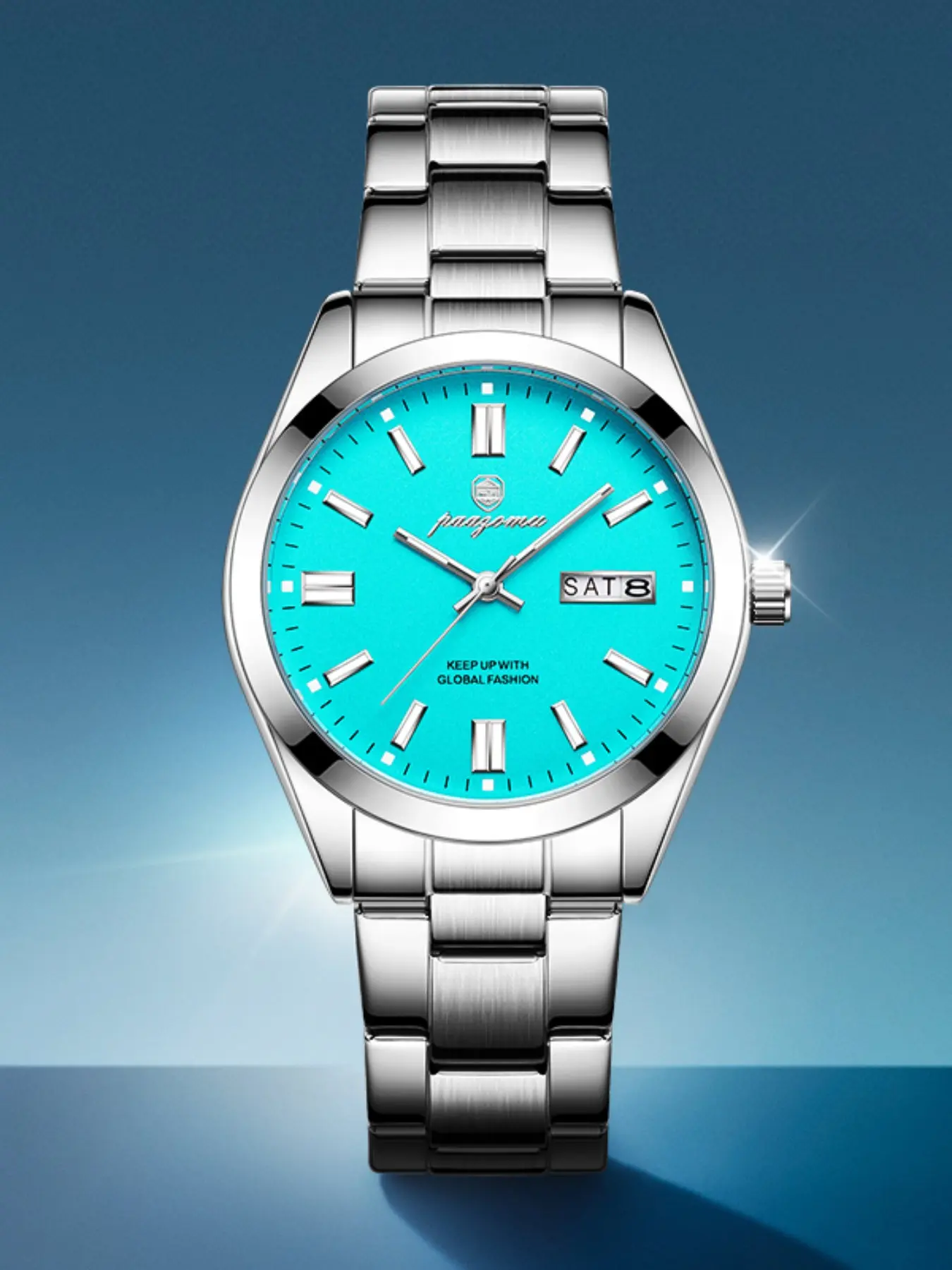 Paazomu Fashion Waterproof Watch for Women and Men, Quartz Wristwatch, Analog Watch, Classic Style, Stainless Steel Band, Includes Box, Elegant Timepiece