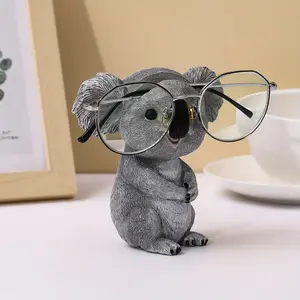 1pc Koala Ornament, Glasses Holder, Resin Statue Art Craft, For Bookshelf Home Living Room Office Cafe Decor, Tabletop Display Entryway Winter Christmas New Year Decor