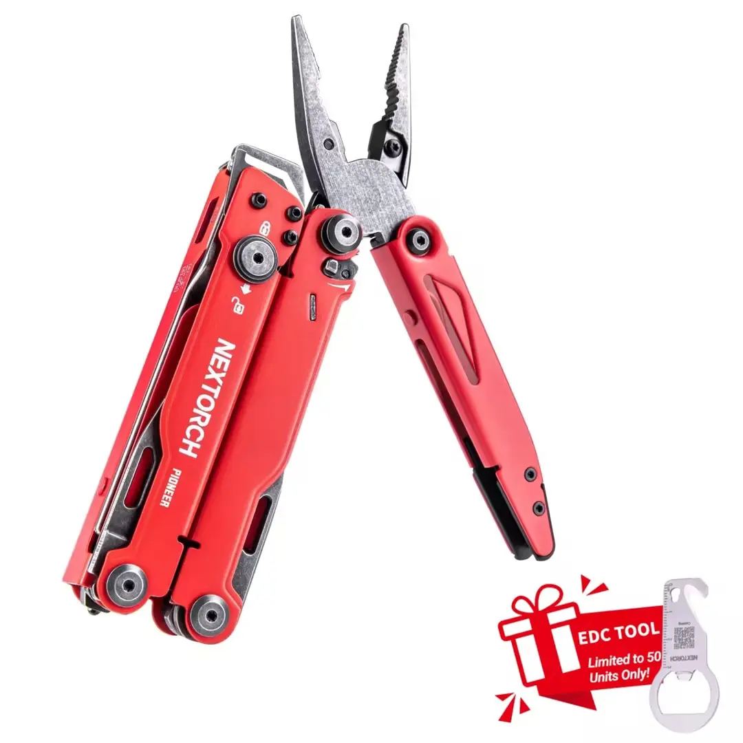 【USA】 NEXTORCH Pioneer MT20 15-in-1 Folding Multi-Tool - Heavy-Duty Construction, Hand Tools, DIY Repair Fishing Hunting Outdoor, Camping Gift, EDC Gift for Men