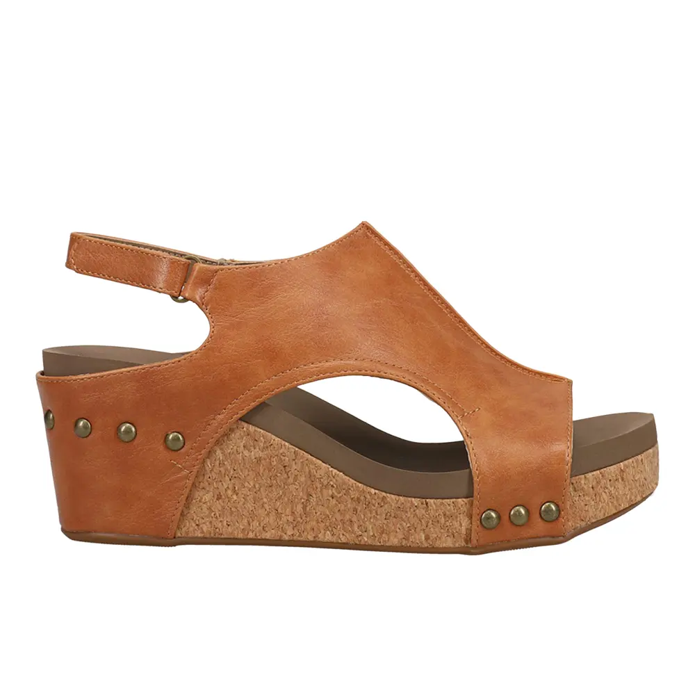 Corkys Footwear Womens Carley Studded Slingback Casual Sandals Casual High Heel 3" & Up - Brown