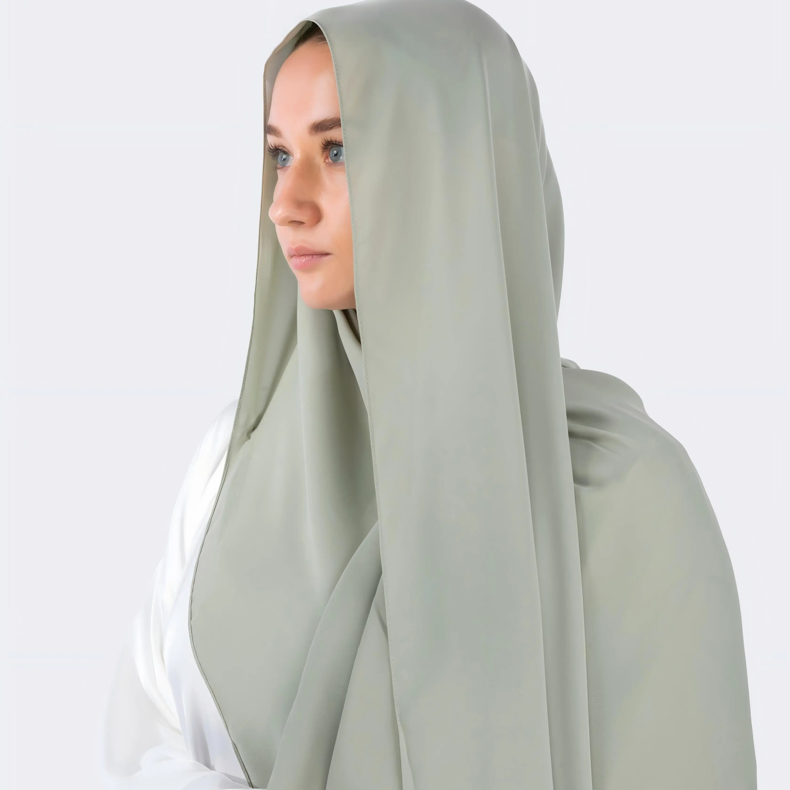 Women's Islamic High Density Chiffon Hijab - Non-See-Through, Lightweight, Chic, Soft Luxe Fabric with Excellent Drapability, Graceful Drape, Modesty for Casual Everyday Wear (Doubles as Neck Wrap or Shawl)