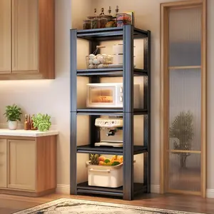 5-Tier Carbon Steel Storage Rack Adjustable Split Shelves Screw-Free Assembly Ideal for Warehouses Pantries Kitchens Walk-In Closets Space-Saving Freestanding Shelving Unit 16x16x54 Inches 2250 lbs Capacity