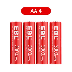 EBL 1.5V AA Rechargeable Li-ion Batteries 3000mWh fathersdaygift