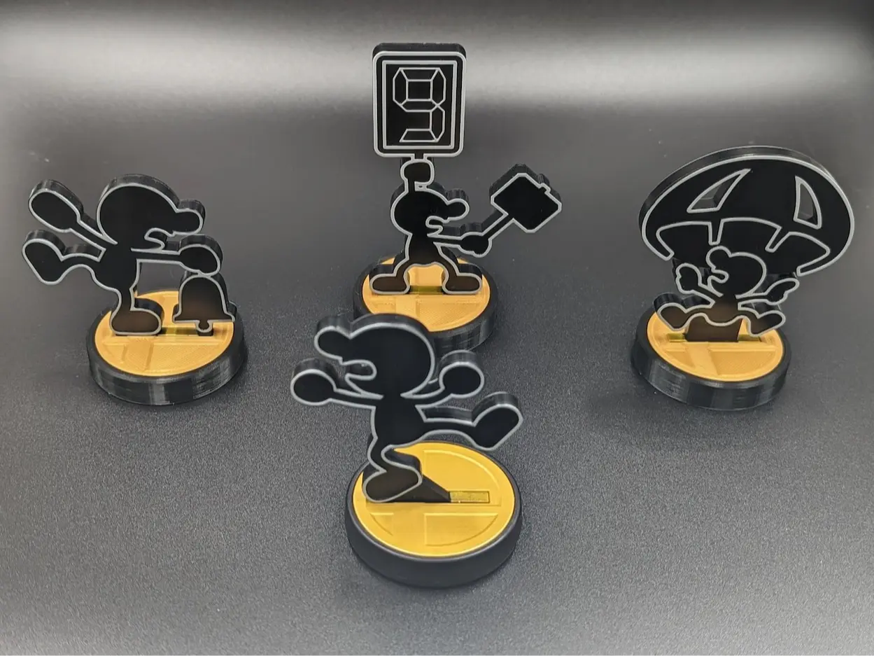 Game & Watch Amiibo Bases Handmade