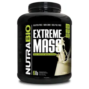 NutraBio Extreme Mass Dietary Protein Supplement, 6lb, Supports Muscle Growth and Amino Acid Intake for Fitness Enthusiasts