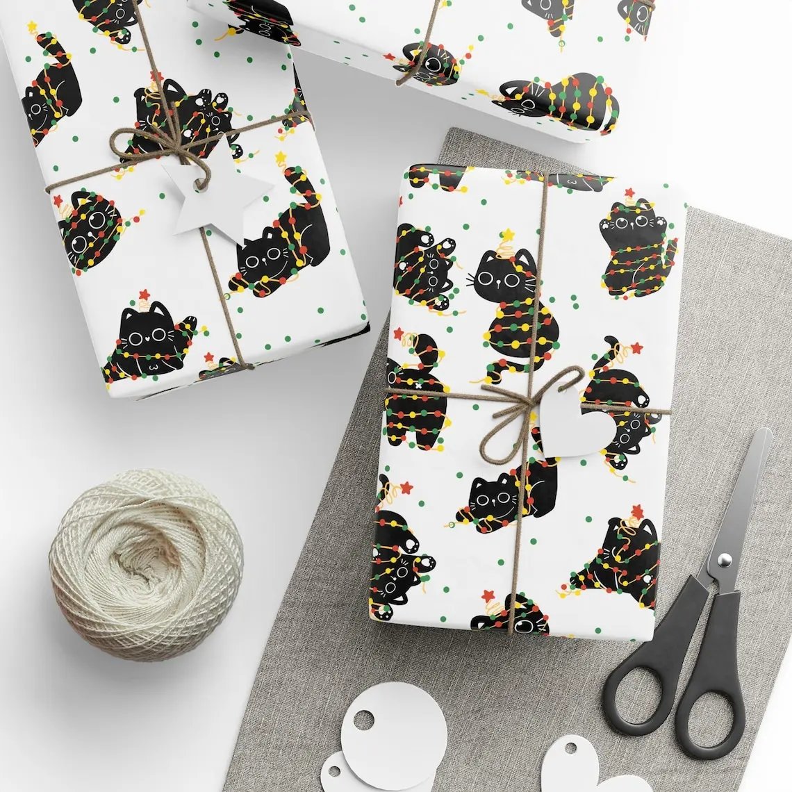 Black Cat Christmas Wrapping Paper | Wrap