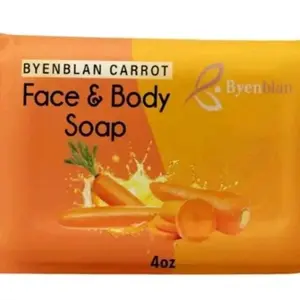 Byenblan  carrot  Face  & Body  Soap - Citrus  Glow  4 oz Soft Cover  Special  Edition  Floral design Unisex  Soap