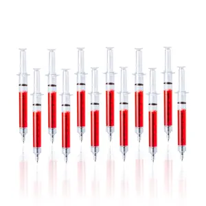 6/12pcs Novelty Syringe Ballpoint Pen Set, Black Ink, Fun Gift for Colleagues, Unique Design for Nurses, Doctors, Office and School Supplies, Plastic Material, Suitable for Adults 18+, Specialty Pen, Funny Teacher Pens