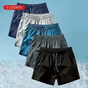 Men's Zipper Pocket Shorts, Regular Fit Casual Drawstring Waist Shorts for Daily Outdoor Wear, Men Bottoms for All Seasons, Casual Fashionable Shorts, Breathable Athletic Shorts fridge cig shirt micro elasticity weather outfit winter new product trendy wa