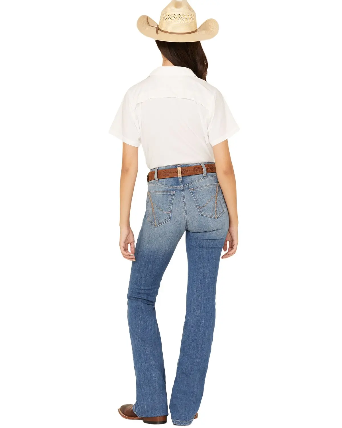 Ariat Women's Cassandra Medium Wash High Rise Bootcut Stretch Denim Jeans - 10058914
