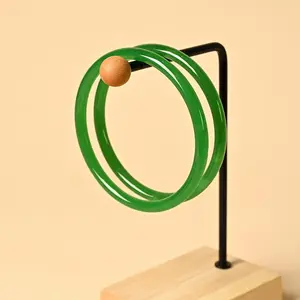 2PCS Imitation Natural Jade Solid Color Jingle Bangles Vintage Palace Simple Glass Bracelet Chinese Style Ancient Jewelry