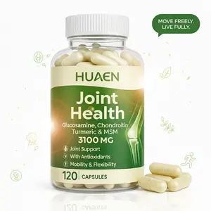 HUAEN3100mg Glucosamine Chondroitin Turmeric&Msm - Joint Support Supplement for Relief 120 Tablets for Bones, Back, Knees, Hands (120 Tablets)