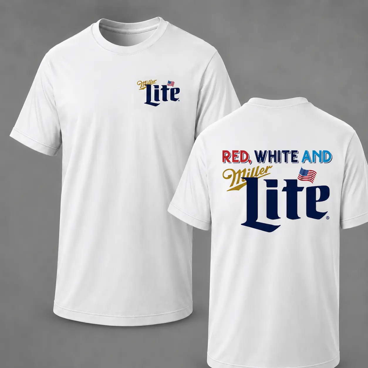 Red White And Lite Graphic T-Shirt, Funny Vintage Beer Lover Tee, Casual Summer Graphic Gift