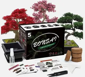 5 Pcs Full Bonsai Tree Growth Tools Kit, Indoor Home Gardening DIY Supplies, Portable Bonsai Care Accessory Set as Ideal Plant Lover Gift