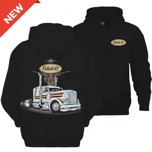 Peterbilt Semi Truck Graphic Hoodie Tshirt – Classic Peterbilt T-Shirt Style, Highway Hauler Unisex Hoodie, Retro Semi Truck Apparel, Trucker Gift Outfit