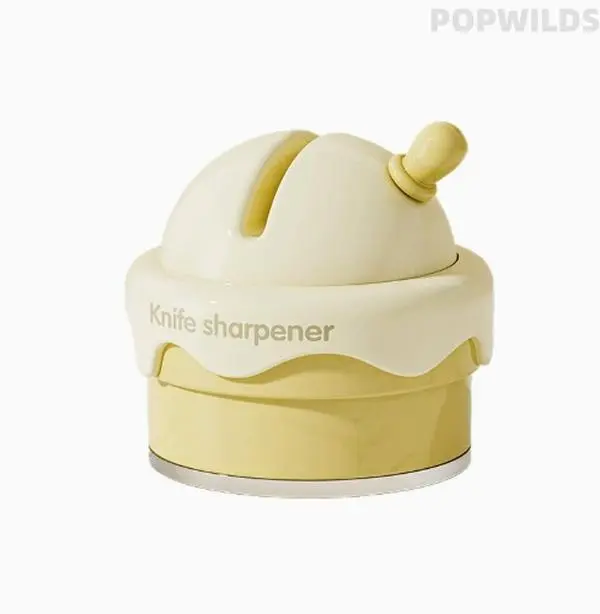 Compact Knife Sharpener with Firm Suction Cup Base for Knives & Scissors, a Multifunctional Tool for Quick and Effortless Sharpening for Home Kitchen Use, Handy Essential Tool, Stable And Compact