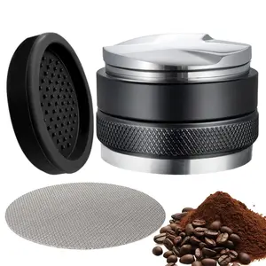 Coffee Tamper & Tamper Mat & Puck Screen Set, 3 Counts/set Espresso Machine Accessories Tool, Coffee Distribution Tool for Coffee Shops, Espresso Tools