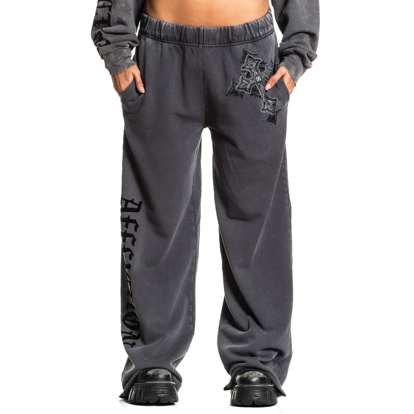 Affliction Women's Sweatpants Stone Grail