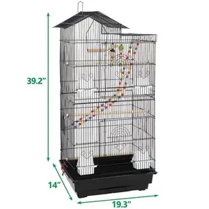 Zeny 39'' Roof Top Large Parakeet Bird Cage Medium Pet House Birdcage Parrot Lovebird