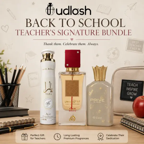 Back to School | Teacher's Signature Bundle | Yara Moi Air Freshener + Ana Abiyedh Rouge + Prive Intense | Eau De Parfum | Unisex Fragrance | Citrus - Floral & Sweet Notes