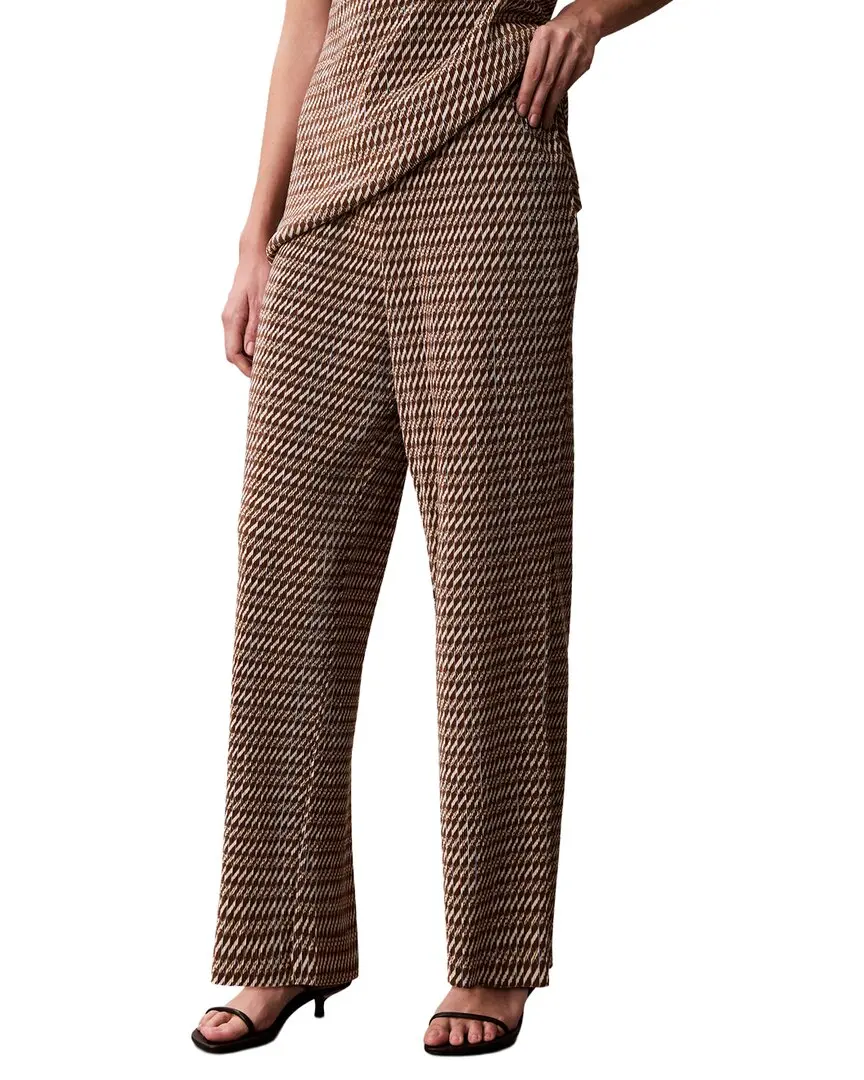 Calvin Klein Printed Plisse Wide Leg Pant