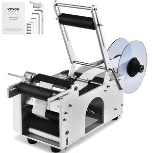 【Summervibes】VEVOR Semi-Automatic Round Labeling Machine, 20-50pcs/min, Electric Bottle Label Applicator for Round Bottles, Round Bottle Labeler Suitable for Bottle Diameter 0.78-4.72 inches (with Pressing Bar)