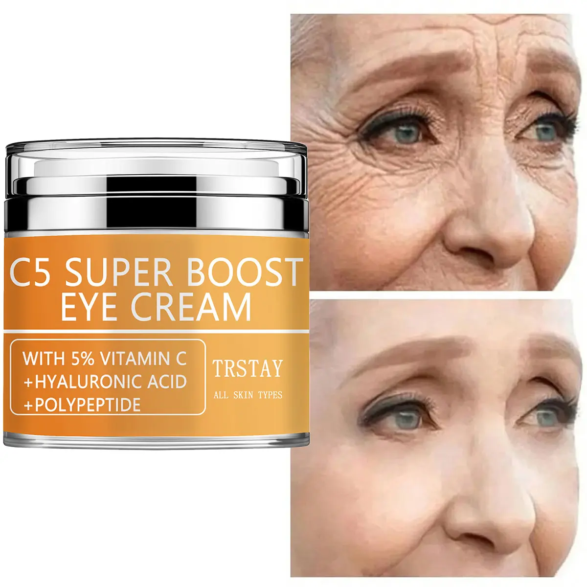 C5 Super Boost Brightening Eye Cream with Hyaluronic Acid, Deep Hydrating Moisturizer for All Skin Types, 50g, Oil, Eye Repair Cream, Hydrate, Hyaluronic Acid Moisturizers & Mists, Deep Hydration, Cruelty Free Moisturizers & Mists