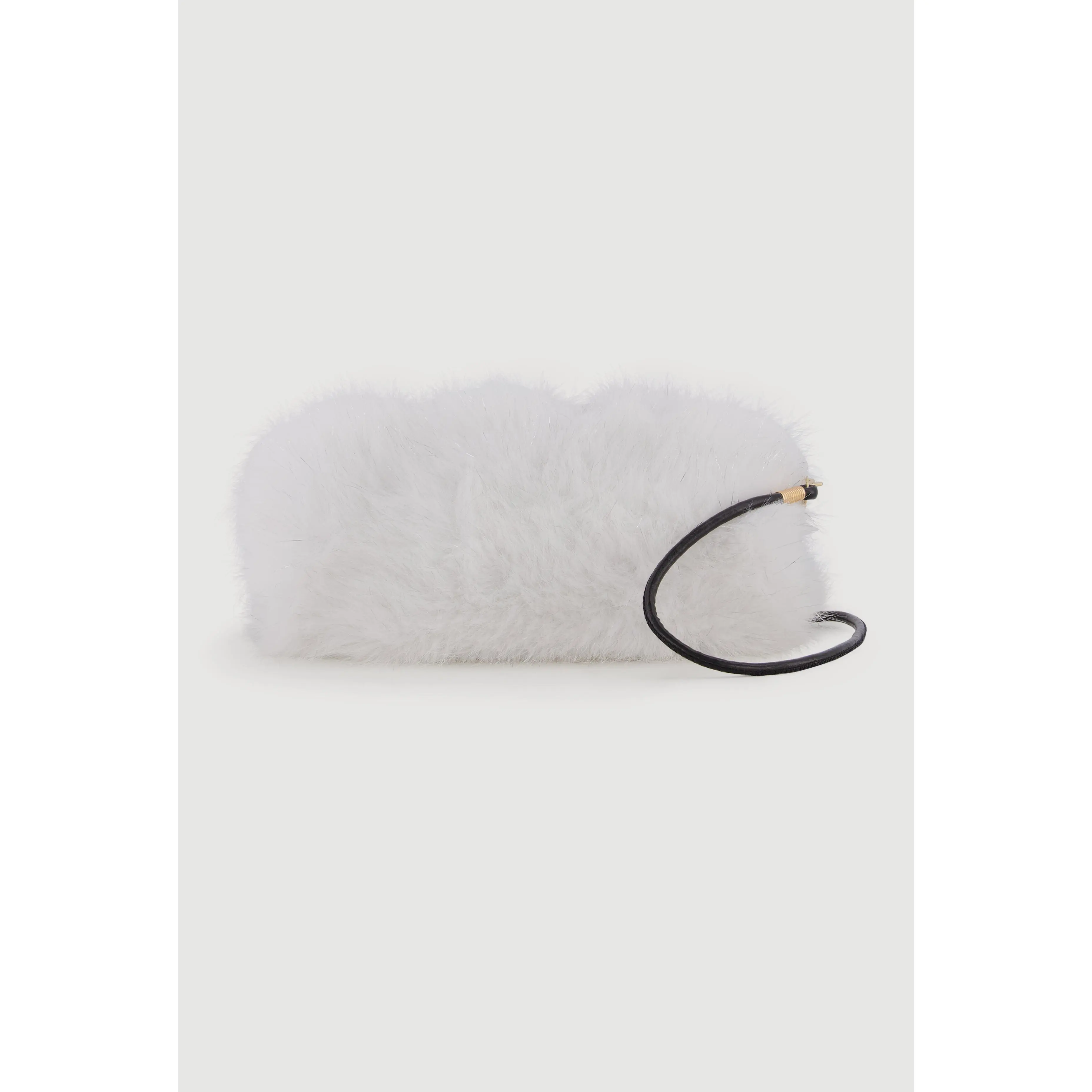 Lurex Faux Fur Convertible Muffler Clutch Bag