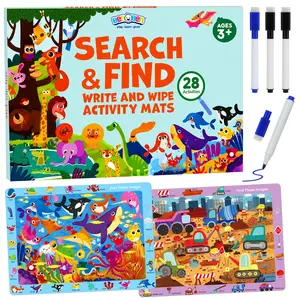 BenBen Preschool Learning Activities, 28 Pages, Search and Find Books, Travel Game for Road Trip, Kindergarten Educational Toys, Birthday Gift for Kids Toddlers Ages 3 4 5 6