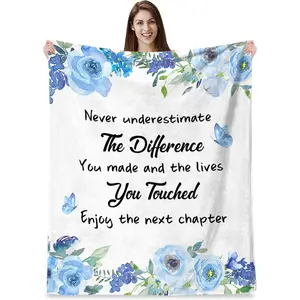 Retirement Gifts for Women, Farewell Gifts for Coworkers 2025, Goodbye Going Away Gifts for Friends Teacher Nurse Mom Boss, Leaving Gifts for Coworker, Classy Retirement Fleece Throw Blanket 50" x 60"
