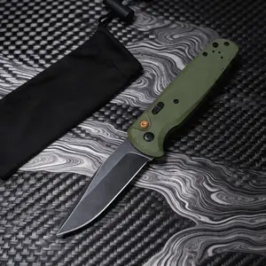 4300BK-02 CLA Folding Pocket Tool - 3.4" CPM-MagnaCut Stainless Steel Black DLC Battlewash Plain Blade, G10 Handles with Pocket Clip, Outdoor Hunting Tactical EDC Gear