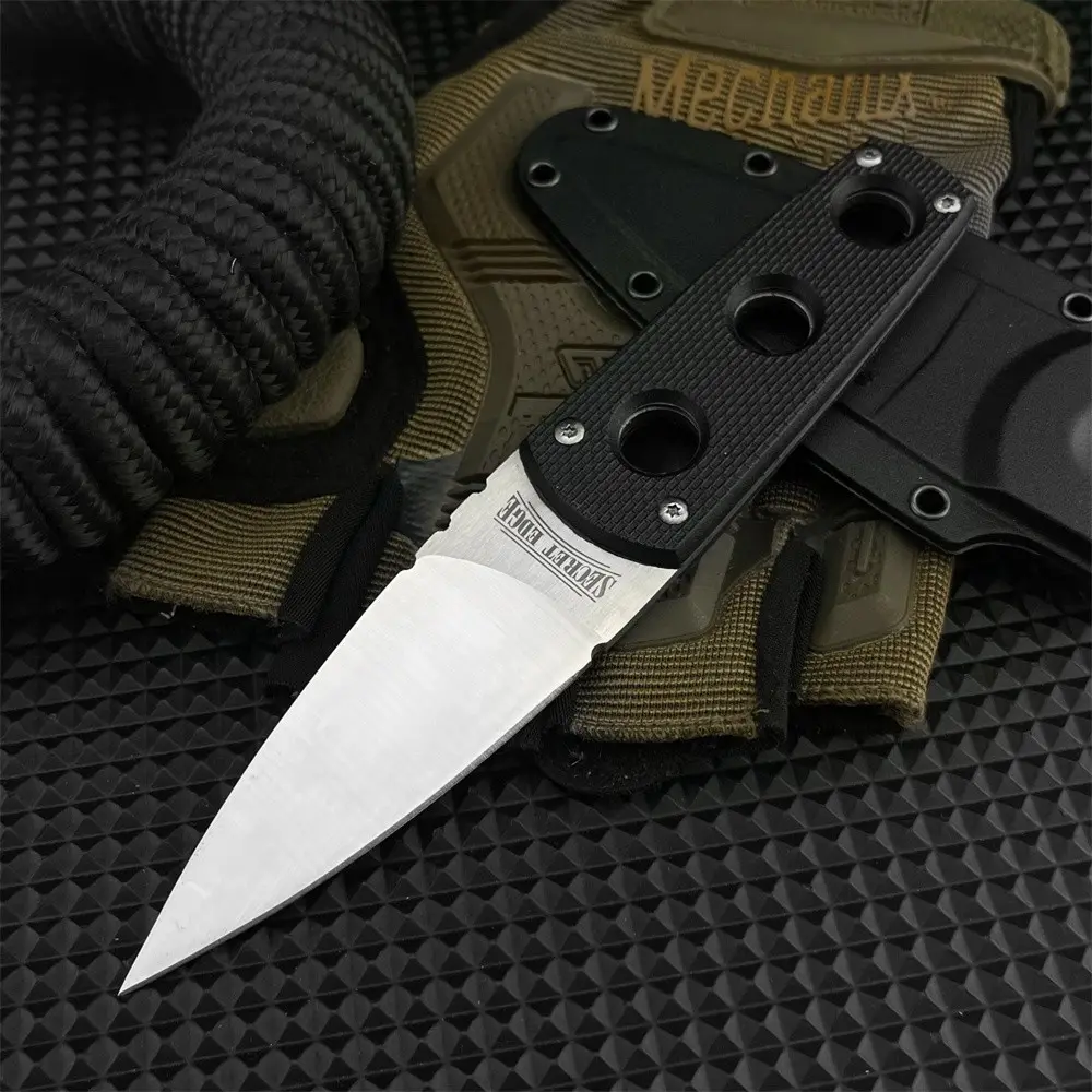 High-hardness wear-resistant Compact fixed blade knife with sheath, 440C steel blade, ABS handle, versatile outdoor utility knife for camping, hiking, and fishing, durable and easy to carry, Outdoor Knives, Survival Gear