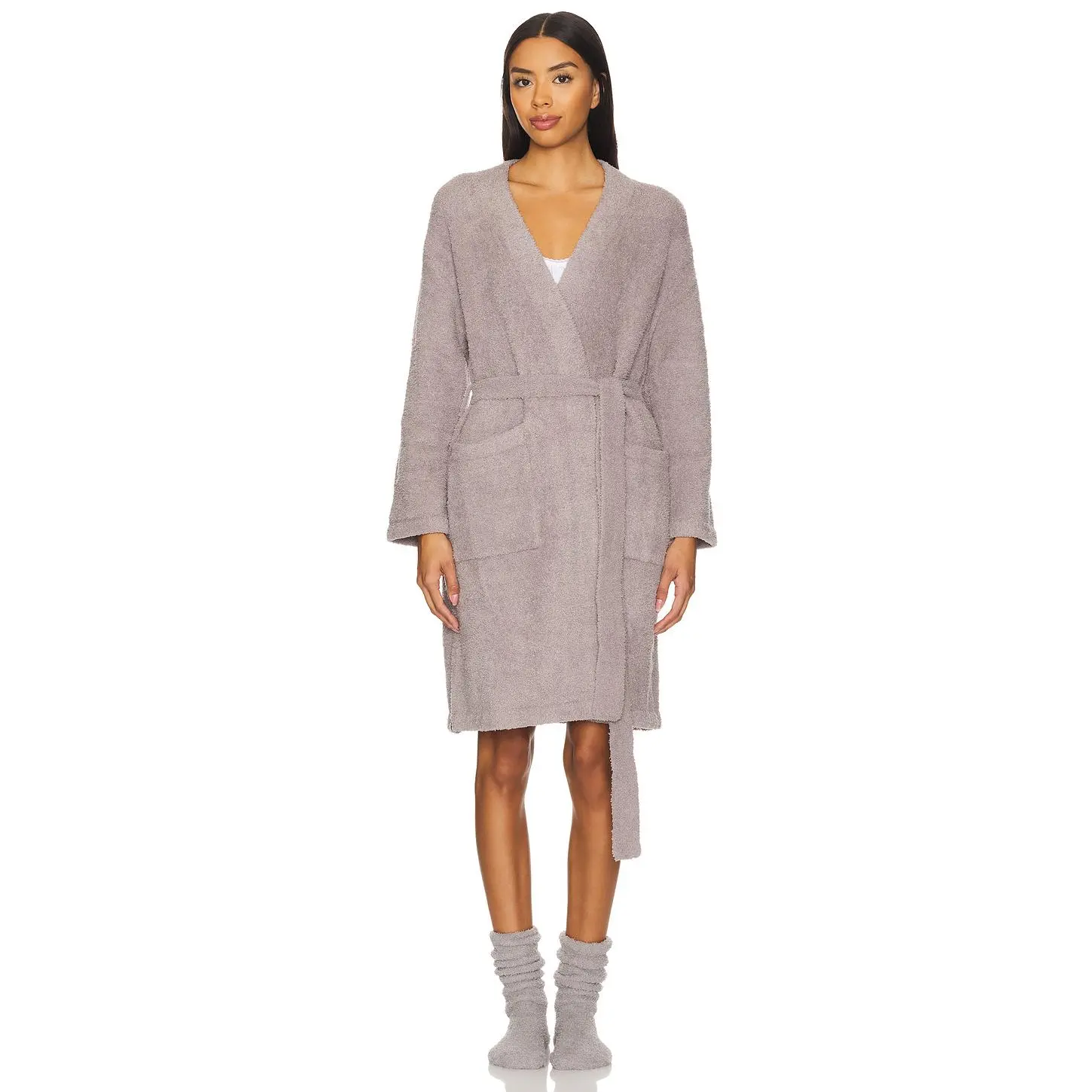 Barefoot Dreams CozyChic Solid Robe in Beach Rock