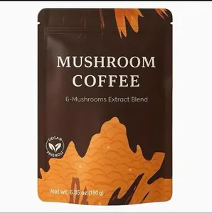 Mushroom Coffee USDA Organic 6 Adaptogenic Mushrooms & MCT Oil USA Grown Instant Coffee for Better Energy Focus Digestion Immunity Turkey Tail Shiitake Lion's Mane 30 Vegan Friendly 6.35 oz 180 g