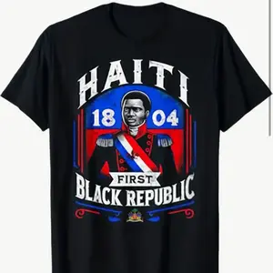 Haiti First Black Republic 1804 General Toussaint Louverture Graphic T-Shirt – Men’s Cotton Crew Neck Tee
