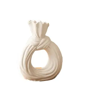 Sculptural Knot-Inspired Resin Vase - Metallic Gold Finish Home Decor Vase for Home, Weddings