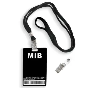 Mib Secret Agent Costume Role Play Prop Set, Includes Tactical Id Holder, Badge Holder & Lanyard, Perfect for Christmas Party Cosplay Events
