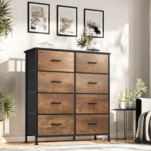 YITAHOME 8 Drawer Dresser for Bedroom, Fabric Dressers & Chests of Drawers, Black Dresser for Storage ,Organizer Unit Storage Tower for Bedroom, Living Room, Hallway & Closets, Girls, Bedroom Furniture, Storage Bin Cabinet