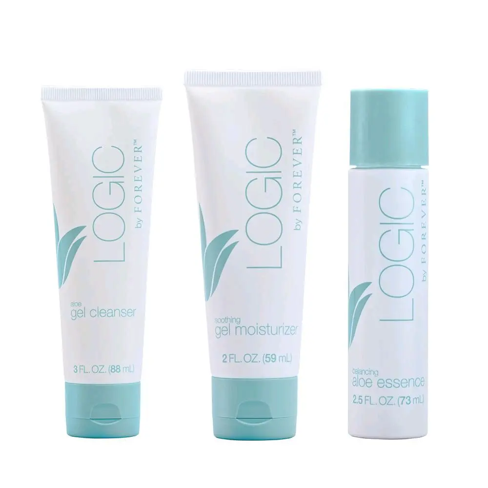 Logic by forever skincare system balancing aloe essence, gel cleanser, gel Moisturizer  Aloe Vera