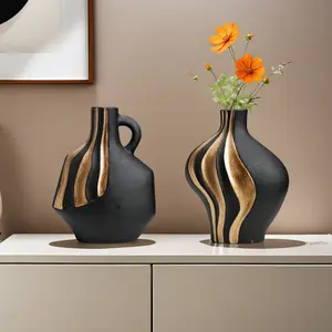 Modern Minimalist Creative Ceramic Flower Vase, Home Decorative Vase, Home Living Room Dining Table Office Desk Decor, Desktop Decoration Ornament