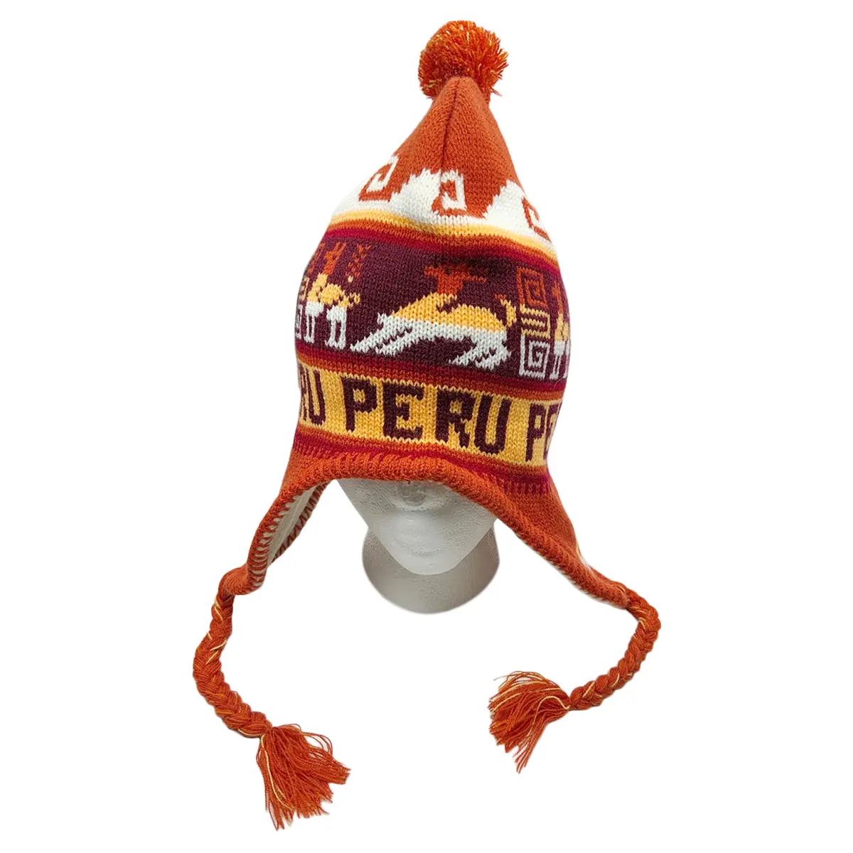 Nwt Peru Peruvian Alpaca Trend Handmade Soft Knit Fleece Lined Chullo Beanie Hat