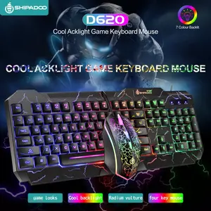 Backlit Ergonomic Gaming Keyboard and Wired Mouse Set, Designed for Computer Gamers, Enhances Precision and Comfort, Model_xinghao Tzwd620bk