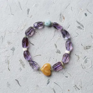 Amethyst Freeform × 'Honey Heart' Bracelet