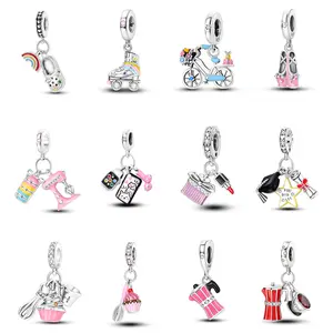 MULA Humanistic Life Series 2 - 925 Silver-plated Original Pendant Women's Bracelet Necklace Jewelry, Exquisite Life Element Beads Fit All Pandora Bracelets and Necklaces, Unique Gift for Women and Girls