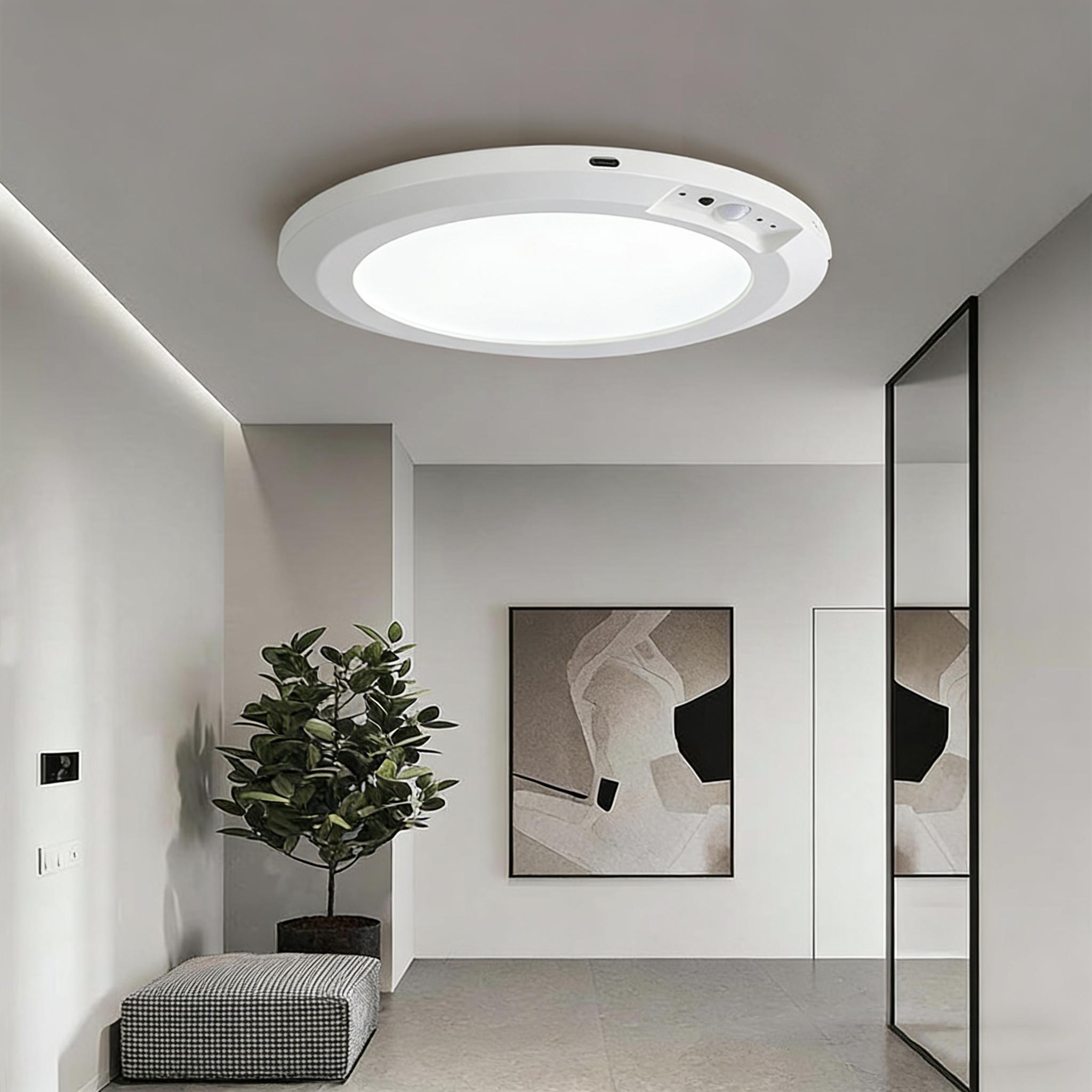 1/2/3Pack Rechargeable Motion Sensor Ceiling 3 Color Modes Light with Remote Control - Magnetic Wireless Ceiling LED Light for Closet Shower Stairs Shed Hallway Porch Patio Pantry Garage ect