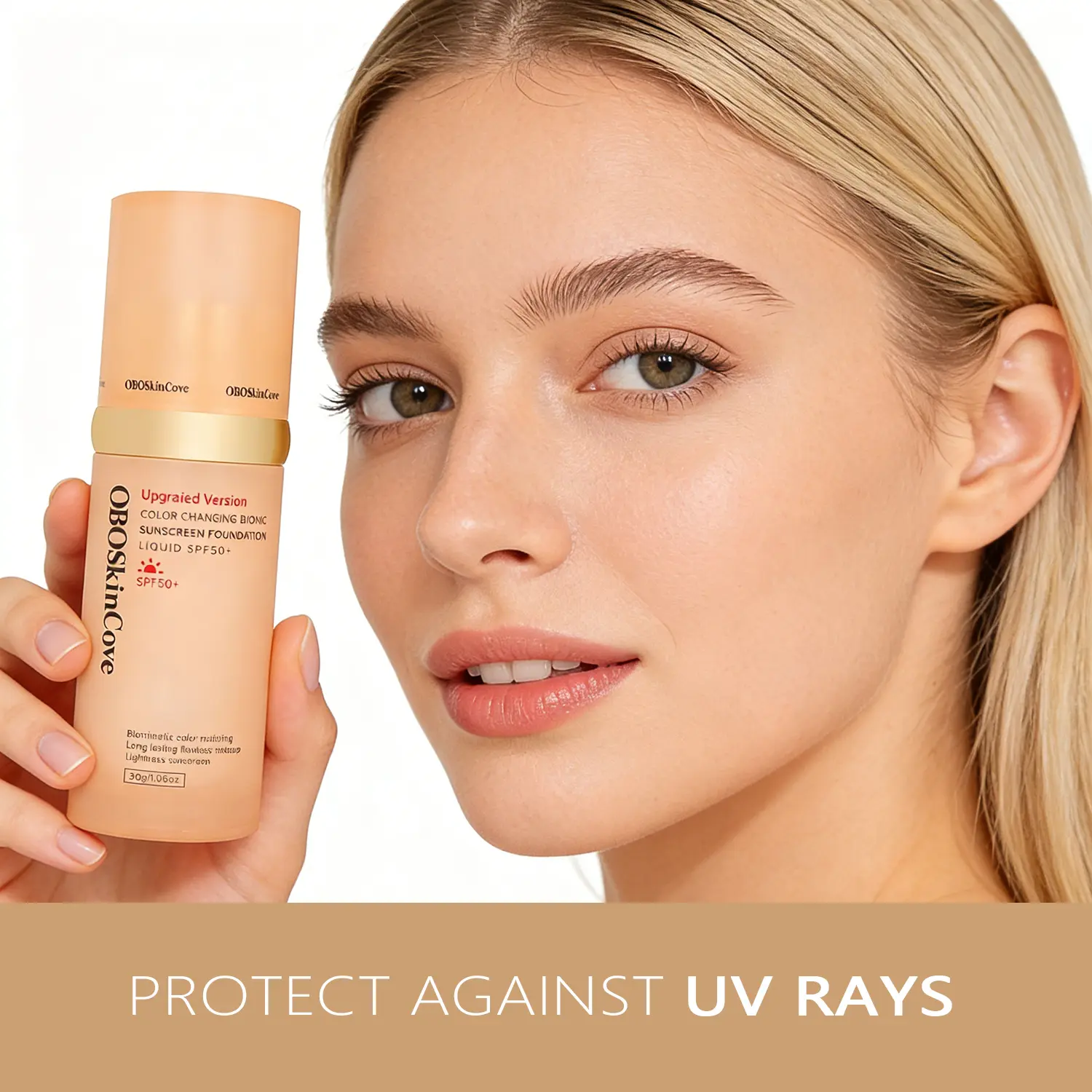 OBOSkincove 4-in-1 Compact Tinted Sunscreen Foundation SPF50+ - 30ML Facial Cosmetic Cream with Niacinamide, Hydrating Moisturizer, UV Protection, Light Flawless Concealer for Youth, Travel & Daily Makeup,summerwins