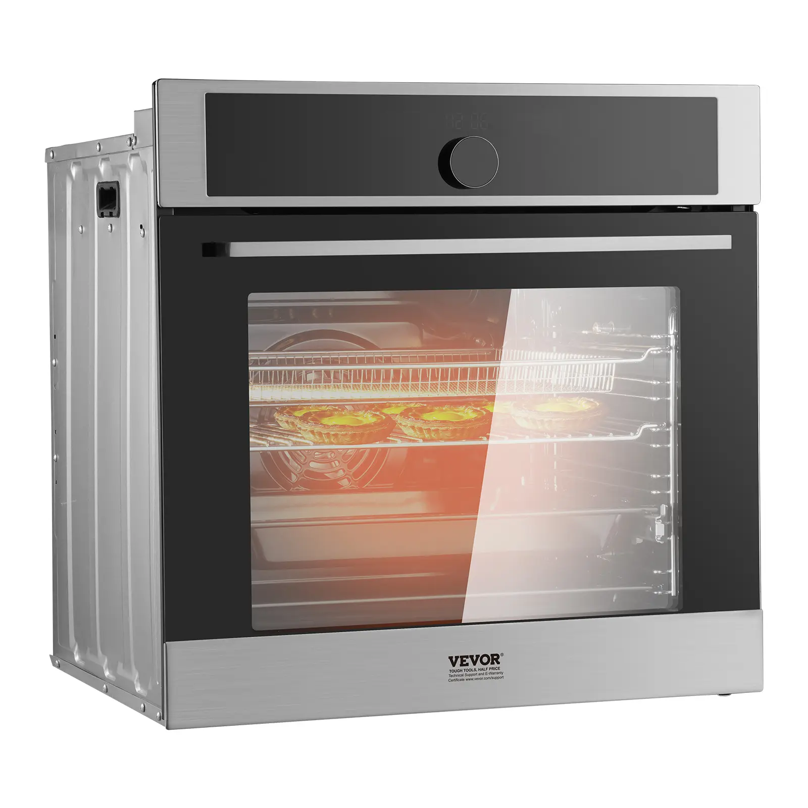 【Summerfinds】VEVOR Single Wall Oven,24" Electric Built-in Wall Oven with 16 Cooking Functions2.68 Cu.Ft Electric Wall Ovens with Timer3150W Electric Oven with Baking Rack and Trayfor Kitchen