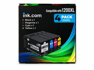 Ink.com 1200XL Ink Cartridge 4 Pack High Yield Compatible with Canon MAXIFY for MB2020 MB2120 MB2320 MB2720